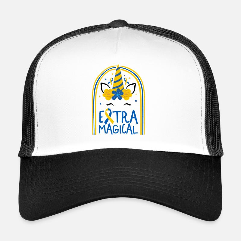World Down Syndrome Day Shirt, Extra Magical - Trucker Cap - Weiß/Schwarz