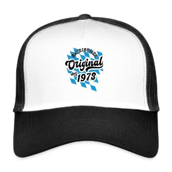 1973 Bayrisches Original Geburtstag - Trucker Cap - Weiß/Schwarz - Vorne
