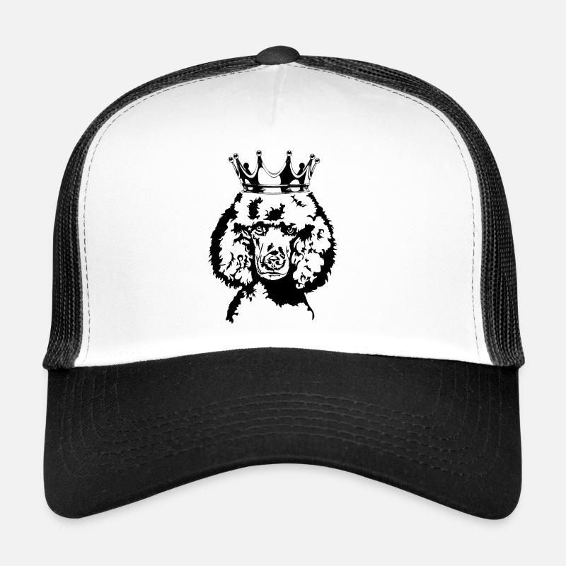 Pudel Krone Hunde Hund Wilsigns - Trucker Cap - Weiß/Schwarz