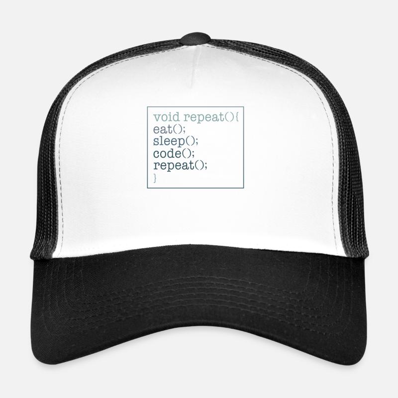 Programmer Shirt, Void Repeat Eat Sleep Code Trucker Cap
