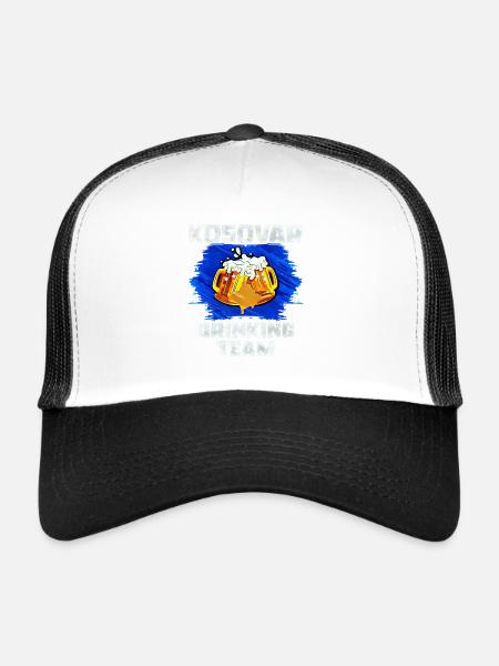 Équipe de beuverie du Kosovo - Casquette trucker  - blanc/noir - Devant