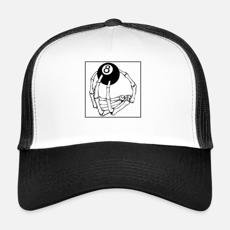 Billard Hemd, Pool Billard Acht Skelett Trucker Cap