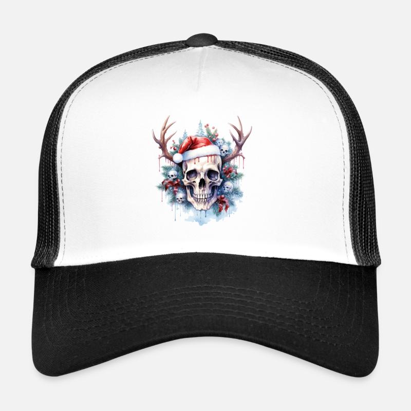 Frosty Celebration tête de mort Tee Noël magique Casquette trucker 