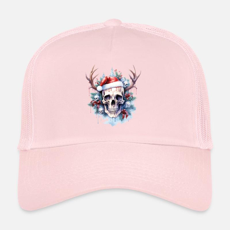 Frosty Celebration tête de mort Tee Noël magique Casquette trucker 