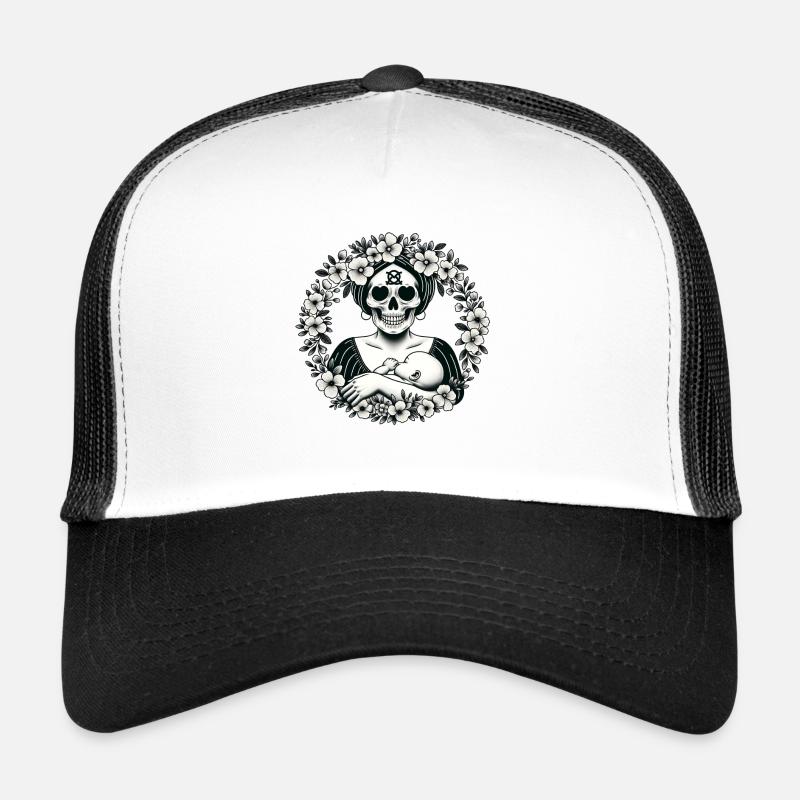 Nurturing Life Skull Tee Breastfeeding Awareness Trucker Cap