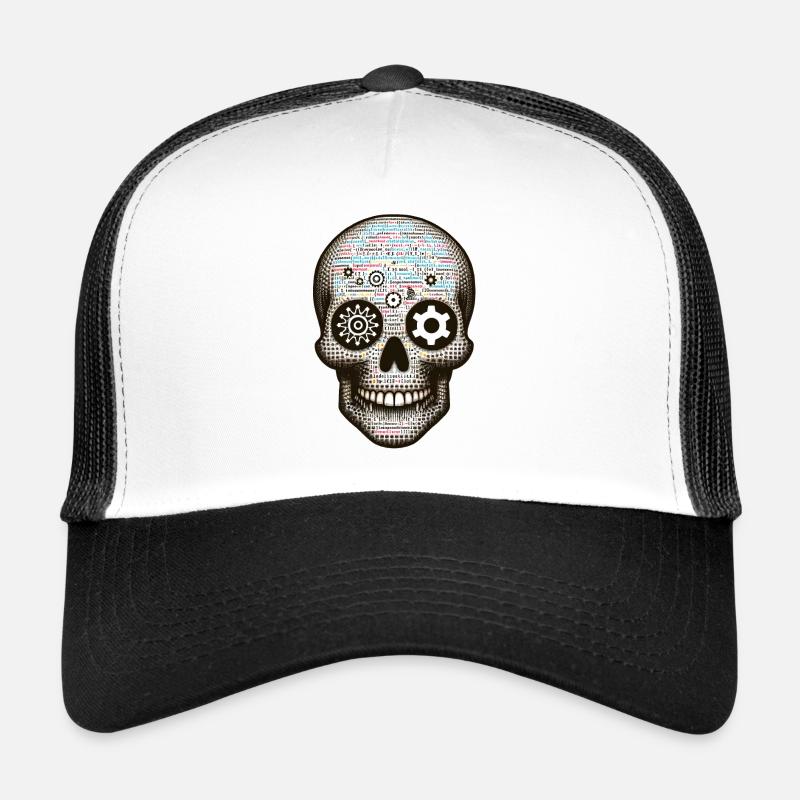 Code Master Skull Tee Digitale Matrix für Programmierer Trucker Cap