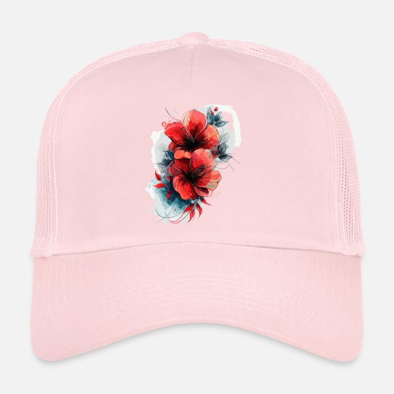 Aquarelle de fleur d'hibiscus Casquette trucker 