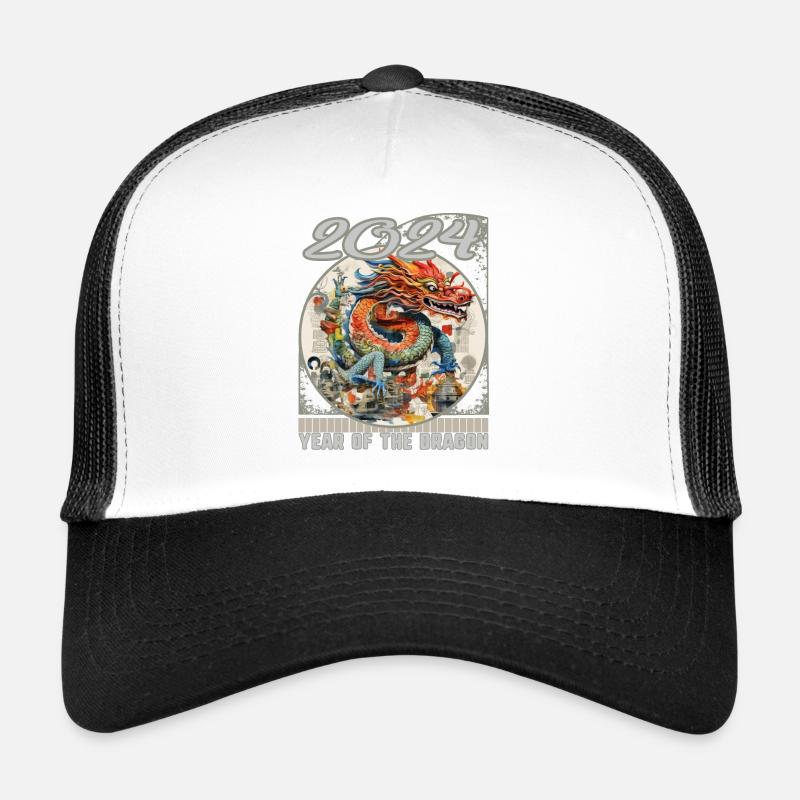Chines Nouvel An De Dragon Symbole Collage Dragon Casquette trucker 