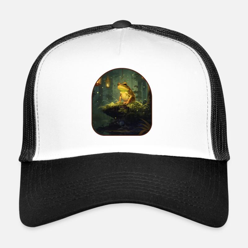 Mystical Frog Lantern Fireflies Night Forest Trucker Cap