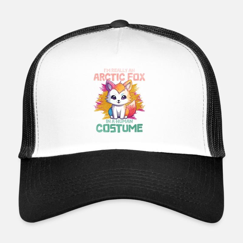 Cadeau mignon renard arctique Casquette trucker 