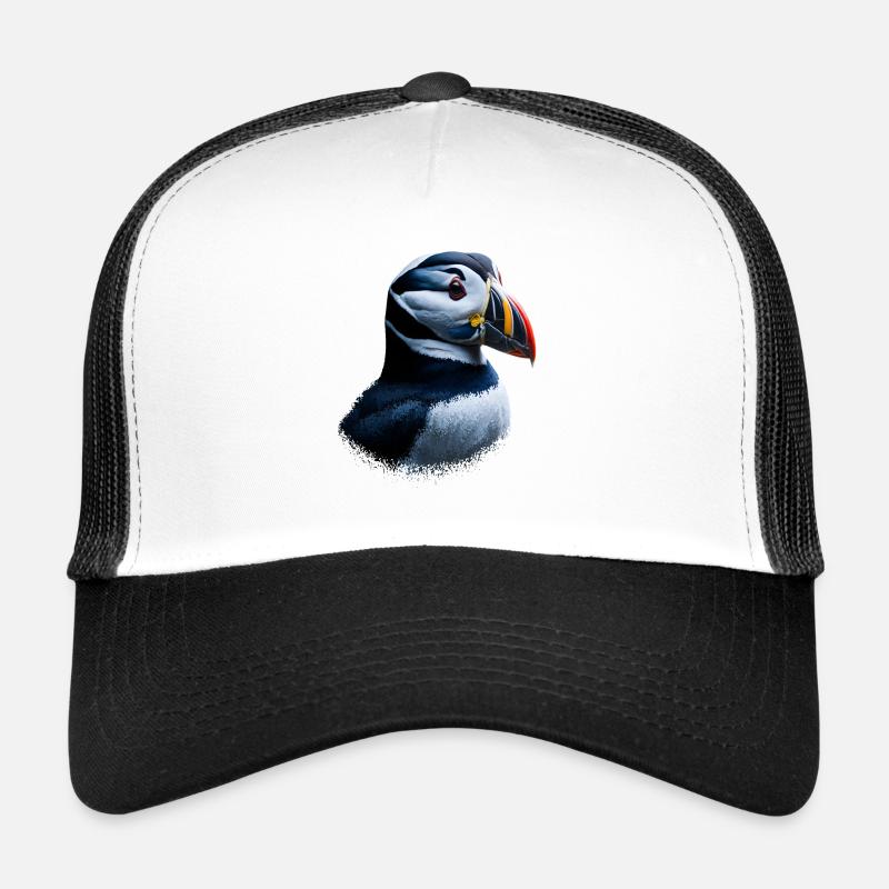 Papageientaucher Vogel Geschenk - Trucker Cap - Weiß/Schwarz