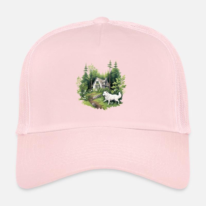 Norwegian Elkhound Cottagecore Forest Trek Homme Casquette trucker 