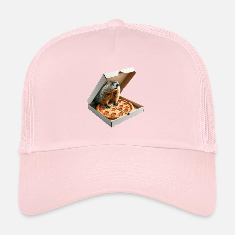 Pizza liebende Murmeltier Tag Vorhersage Trucker Cap