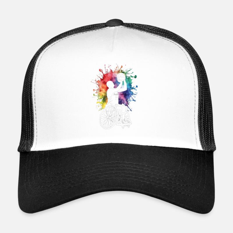 Rollstuhl Basketball Geschenk - Trucker Cap - Weiß/Schwarz