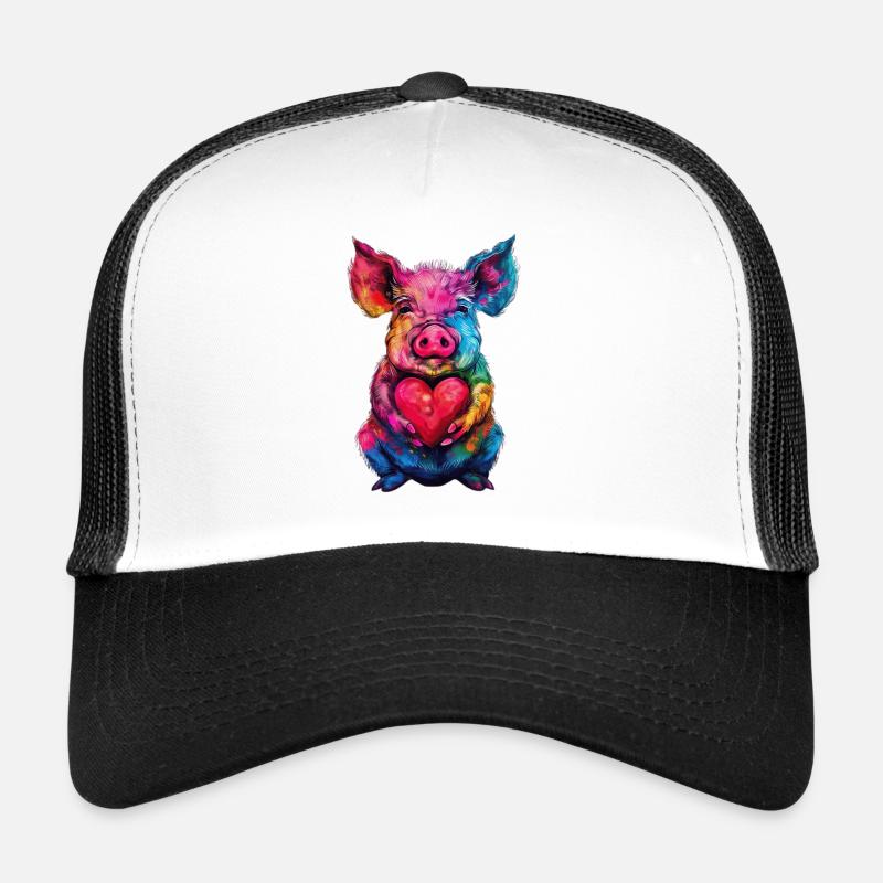 Schwein - Trucker Cap - Weiß/Schwarz