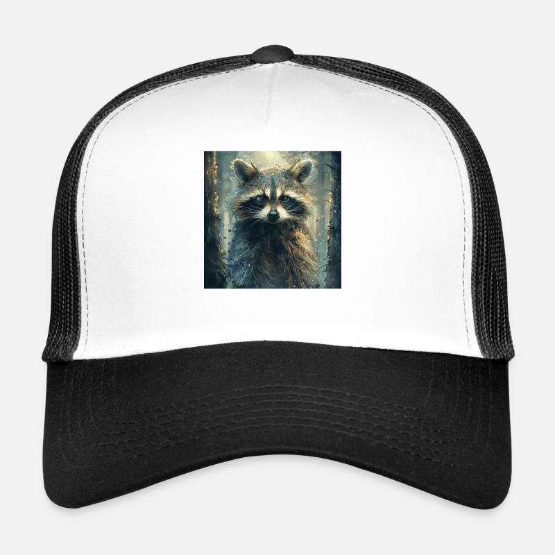 Raton laveur - Casquette trucker  - blanc/noir