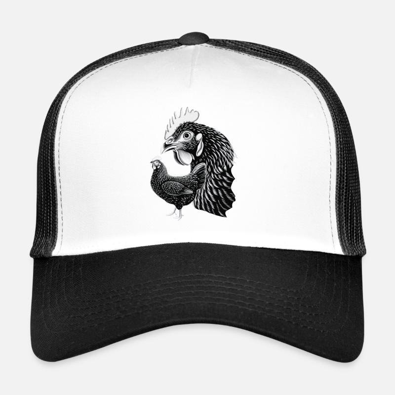 Huhn - Trucker Cap - Weiß/Schwarz