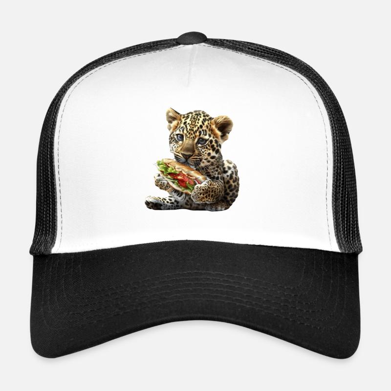 Leopard - Trucker Cap - Weiß/Schwarz