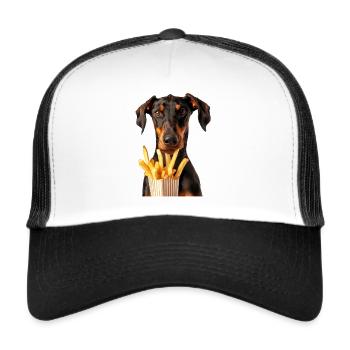 Dobermann - Trucker Cap - Weiß/Schwarz - Vorne