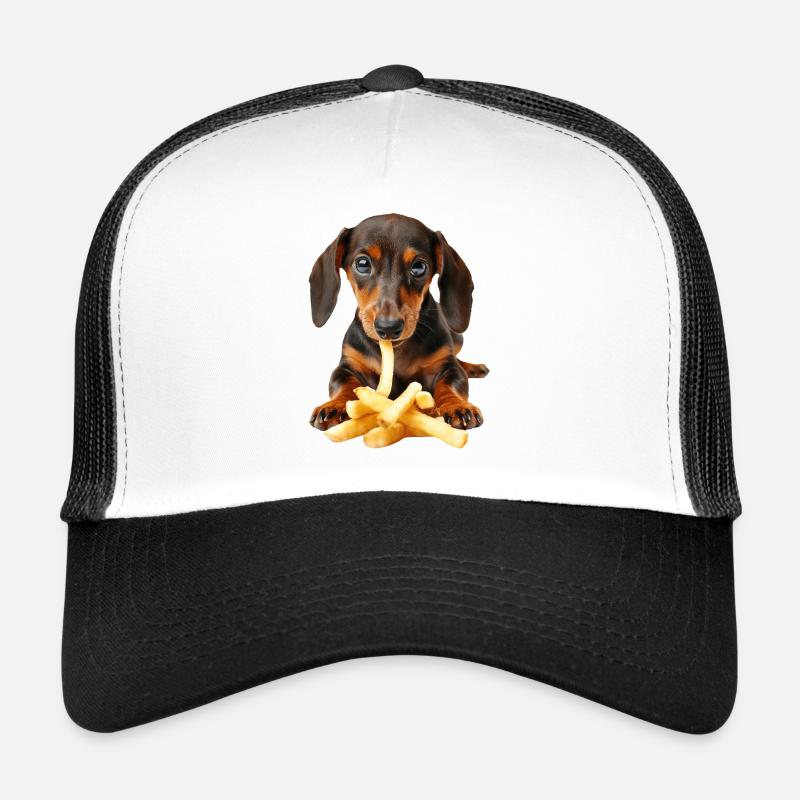 Dackel - Trucker Cap - Weiß/Schwarz