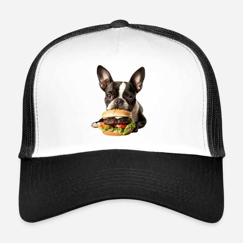 Boston Terrier - Trucker Cap - Weiß/Schwarz
