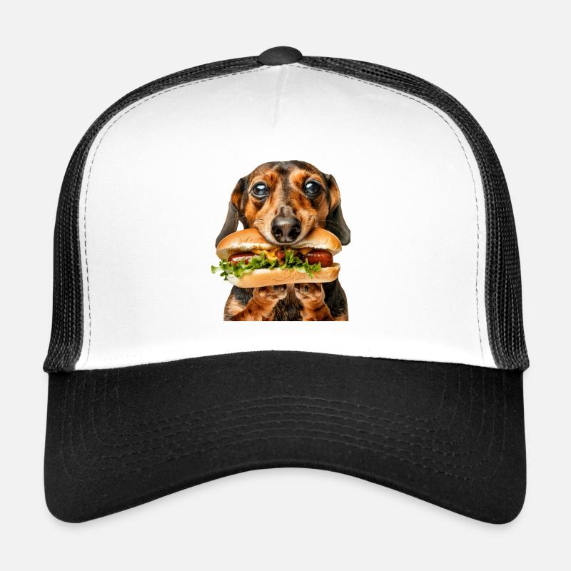 Dackel - Trucker Cap - Weiß/Schwarz