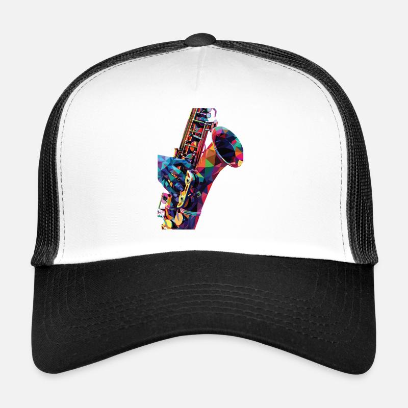 Saxophon - Trucker Cap - Weiß/Schwarz
