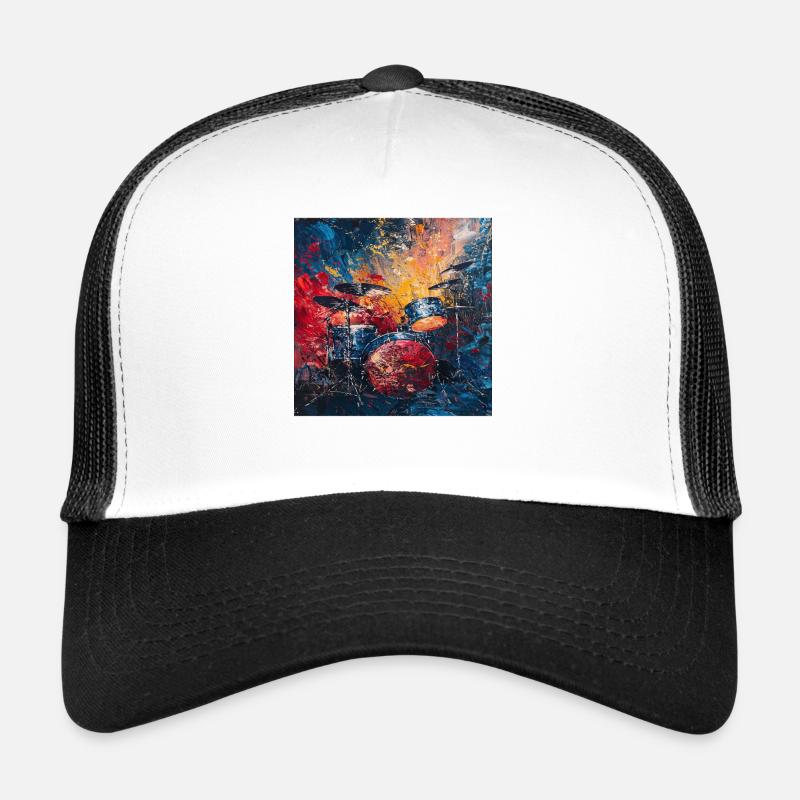 Percussion - Casquette trucker  - blanc/noir
