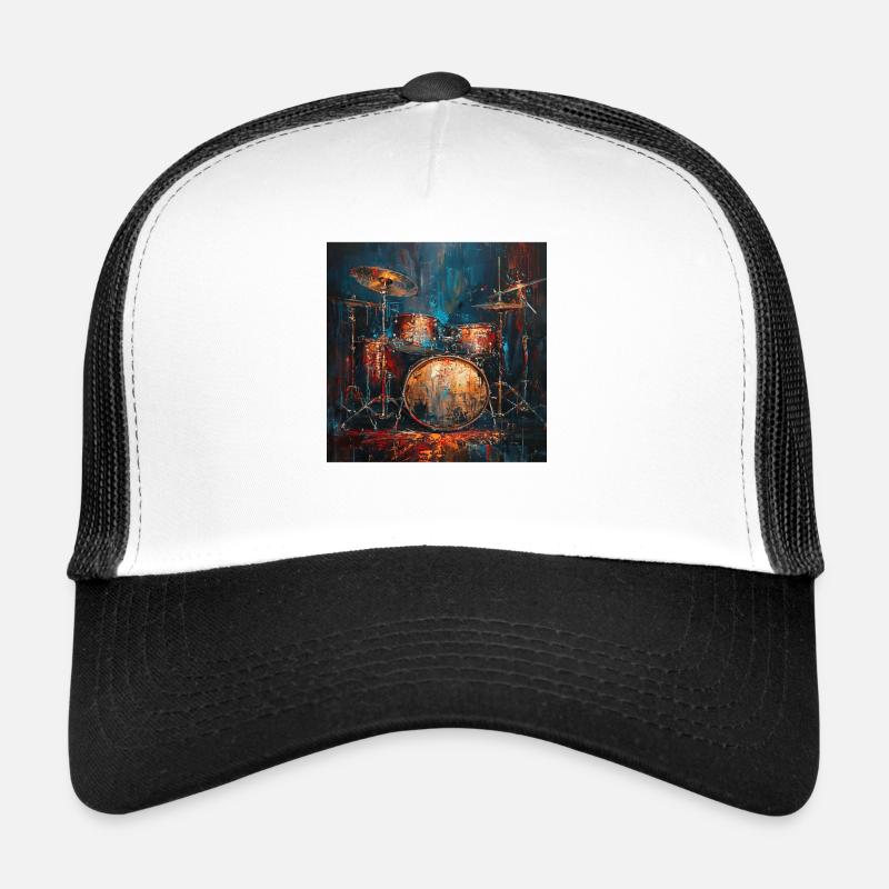 Schlagzeug - Trucker Cap - Weiß/Schwarz