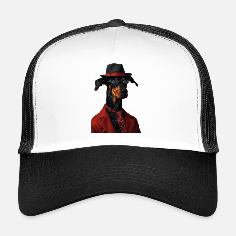 Dobermann - Trucker Cap - Weiß/Schwarz