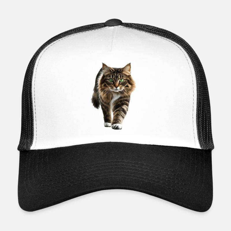 Norwegische Waldkatze - Trucker Cap - Weiß/Schwarz