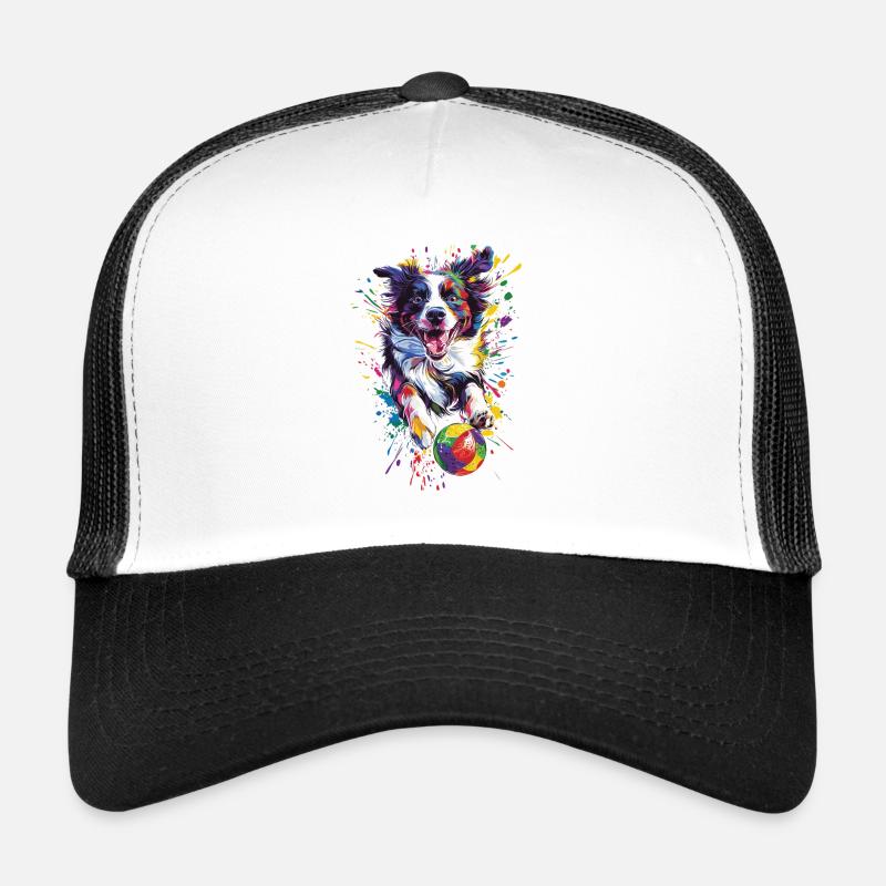 Border Collie - Trucker Cap - Weiß/Schwarz