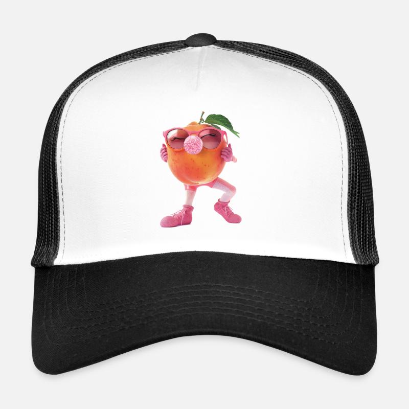 Pfirsich - Trucker Cap - Weiß/Schwarz
