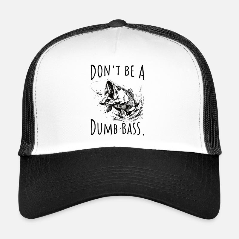 Barsch Angeln Angler Spruch lustig - Trucker Cap - Weiß/Schwarz