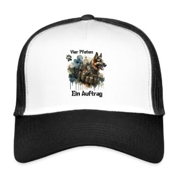 Buddy - Chien d’assistance - Casquette trucker  - blanc/noir - Devant