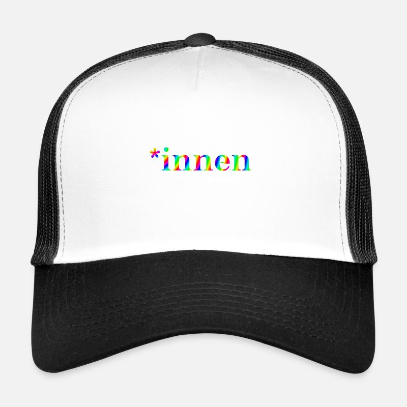 *innen Geschenkidee pro Gendern Feminismus innen - Trucker Cap - Weiß/Schwarz