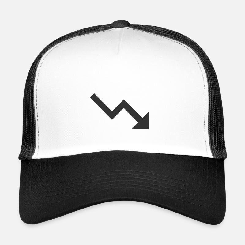 Tendance vers le bas | Noir | idée cadeau Casquette trucker 