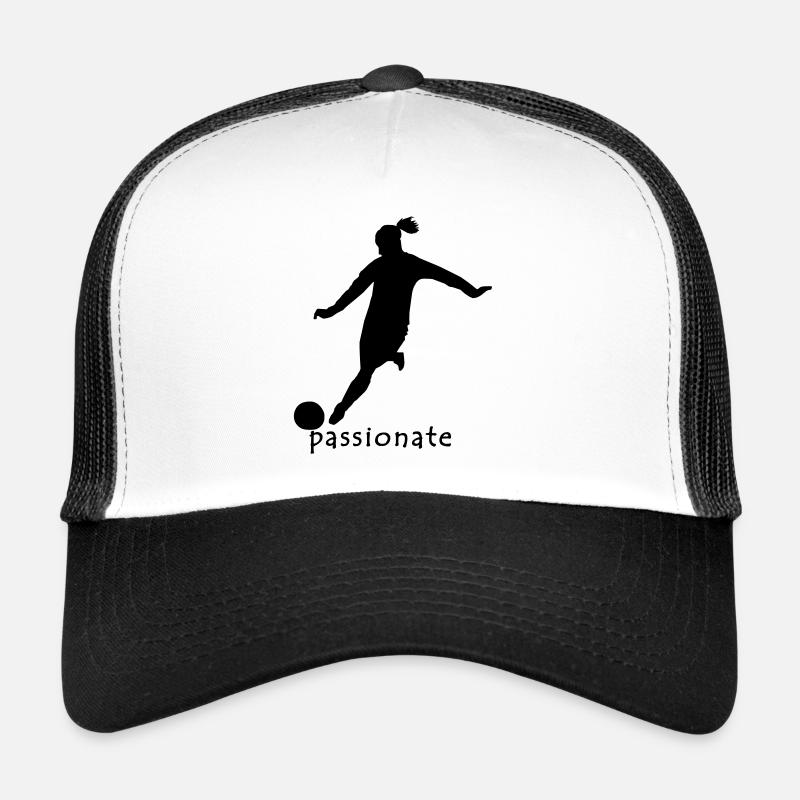 Graphique de football féminin avec texte: Passionné Casquette trucker 
