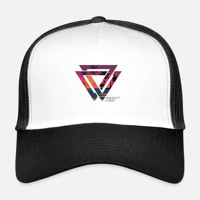 plage - Casquette trucker  - blanc/noir