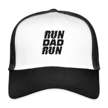 Marathon Laufen Rennen Papa Motivation Geschenk - Trucker Cap - Weiß/Schwarz - Vorne