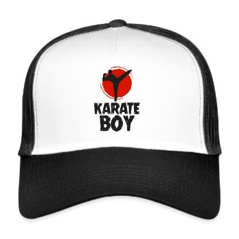 Karate Boy Martial Art Competition Gift Idea - Trucker Cap - white/black - Front