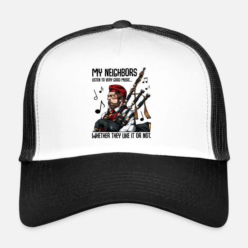 Cool Dudelsack Lustige Sprüche Sackpfeife Geschenk - Trucker Cap - Weiß/Schwarz
