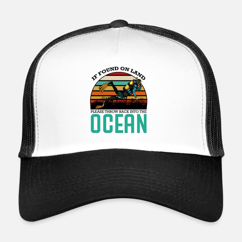 Taucher - Trucker Cap - Weiß/Schwarz