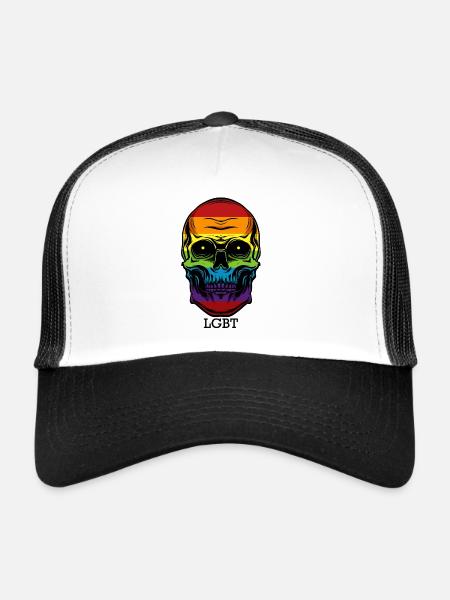 LGBT - Casquette trucker  - blanc/noir - Devant