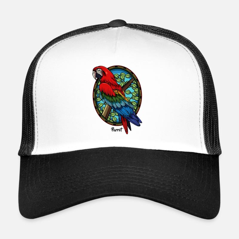 Papagei - Trucker Cap - Weiß/Schwarz