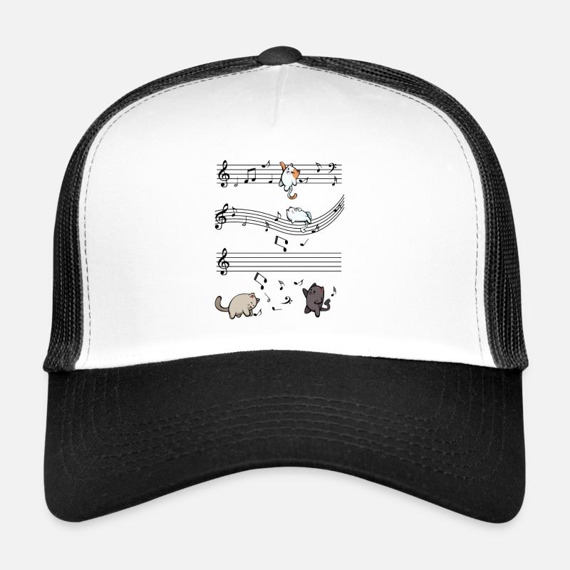 Notes de musique de chats de musique cadeau mignon Casquette trucker 