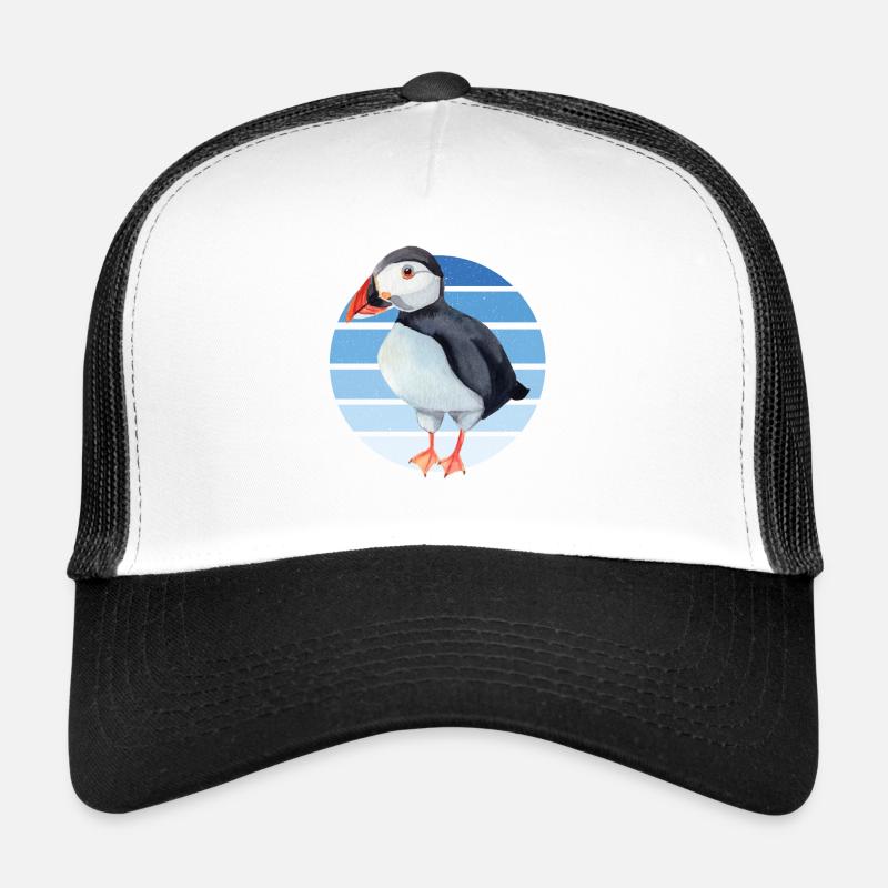 Papageitaucher Puffin Papagei Lunde Vogel Geschenk - Trucker Cap - Weiß/Schwarz
