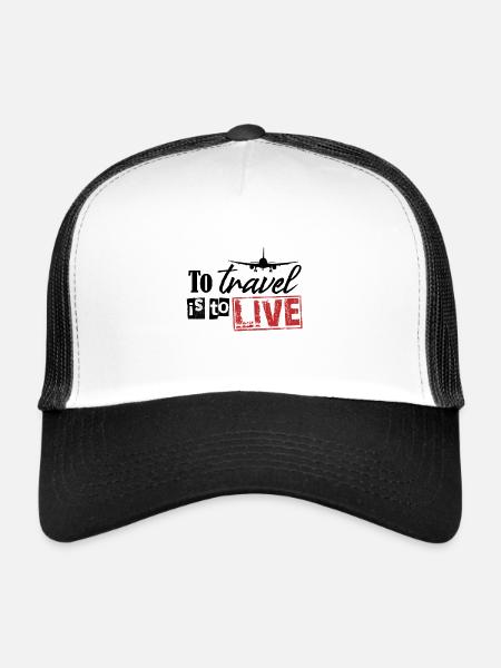 Voyager, c’est liberté - Casquette trucker  - blanc/noir - Devant