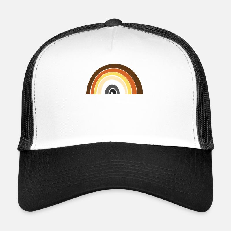Flagge - LGBTQIA-Regenbogenbär - Trucker Cap - Weiß/Schwarz