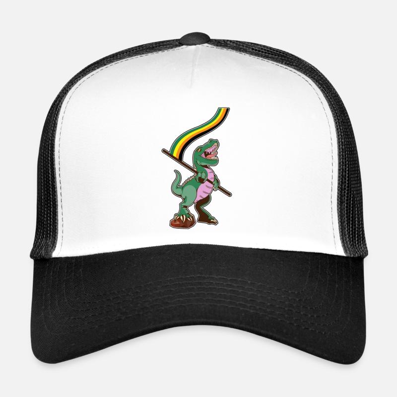 LGBTQ Flag - Dinosaur Aromantic Trucker Cap